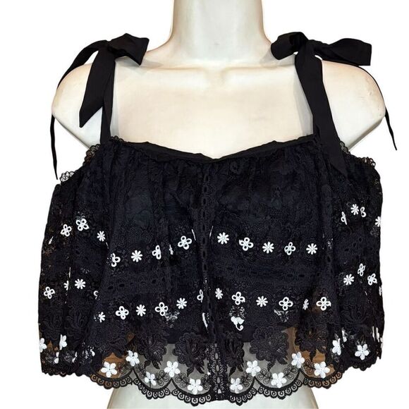 Saloni Jemi Pleated Crop Top, in Multicolor NWT Size 8 - Picture 8 of 11